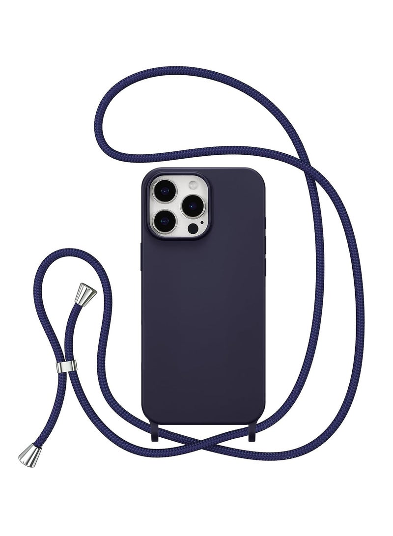 iPhone 16 Pro Max Case with Strap,Crossbody Phone Case with Adjustable Neck Shoulder Lanyard,Soft Silicone Shockproof Protective - Image 1