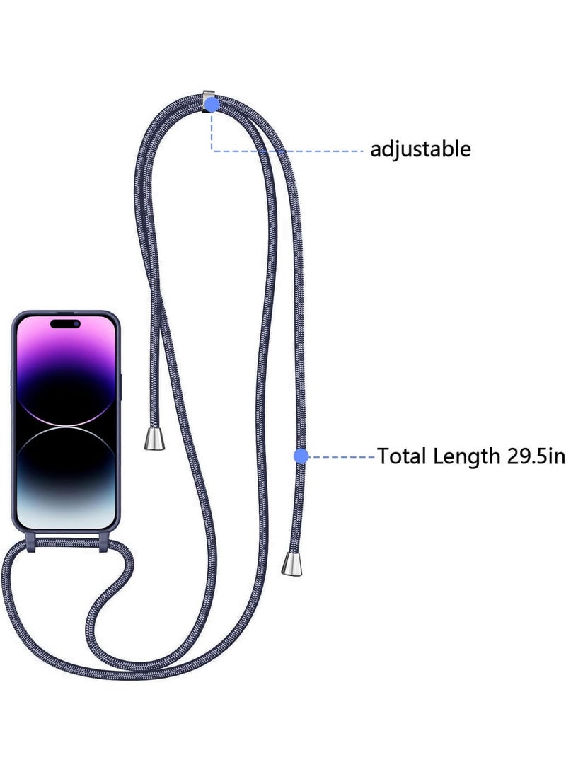 iPhone 16 Pro Max Case with Strap,Crossbody Phone Case with Adjustable Neck Shoulder Lanyard,Soft Silicone Shockproof Protective - Image 2