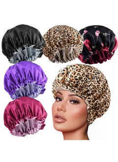 5Pcs Drawstring Large Satin Bonnet For Black Women, Double Layer Reversible Silk Hair Cap For Curly Hair Braids,C - pzsku/Z414B263F4C880873D96FZ/45/_/1733731460/58fa8f11-c5ce-4c19-b29d-e6c4518426a6