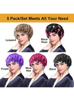 5Pcs Drawstring Large Satin Bonnet For Black Women, Double Layer Reversible Silk Hair Cap For Curly Hair Braids,C - pzsku/Z414B263F4C880873D96FZ/45/_/1733731461/6cff13bc-defa-47b8-b5f9-0dbd8321504e