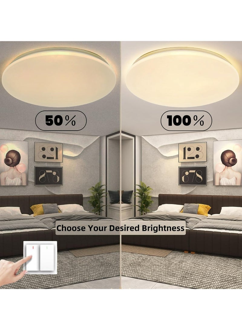 HUA QIANG WANG Round LED Ceiling Light Fixture Modern Simple Ultra-thin Flush Mount Ceiling Lamp for Bedroom Living Room Dining Room Kitchen Island Hallway - Image 3