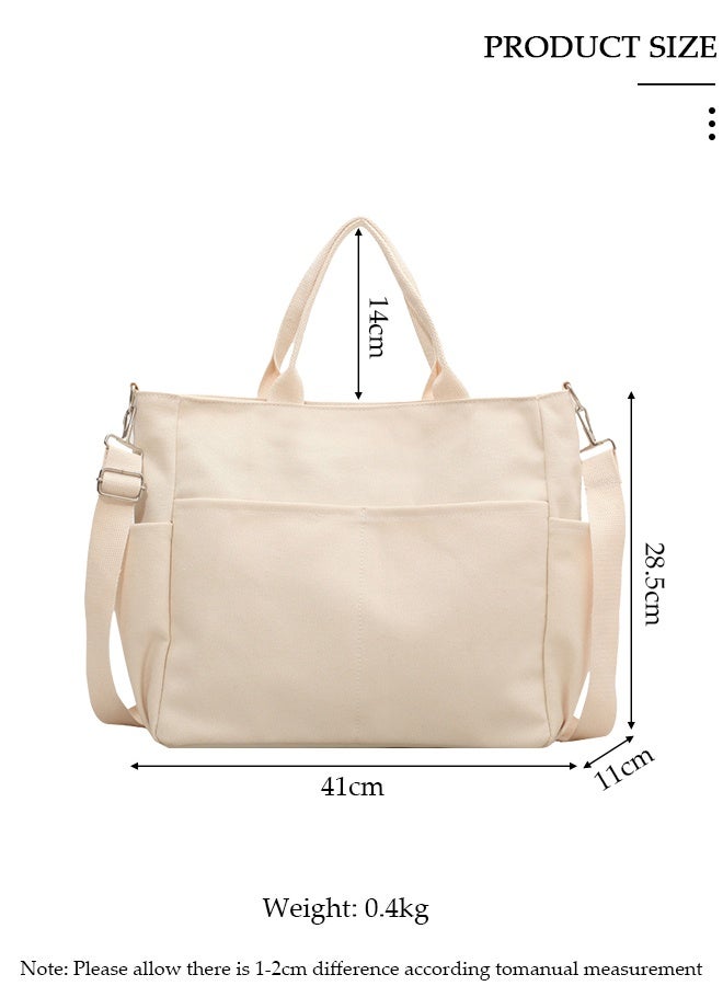 DUNISO Women's Shoulder Tote Bag Canvas Handbag For Women Large Capacity Crossbody Bag Fashionable Travel Messenger Shoulder Bag For Ladies Girls College Students - Image 3