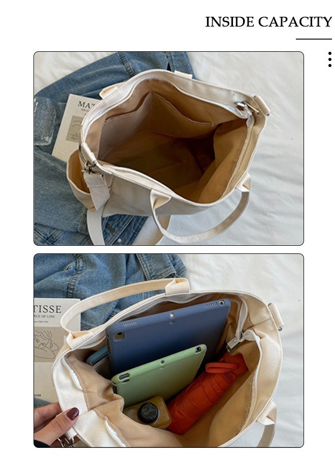 DUNISO Women's Shoulder Tote Bag Canvas Handbag For Women Large Capacity Crossbody Bag Fashionable Travel Messenger Shoulder Bag For Ladies Girls College Students - Image 4