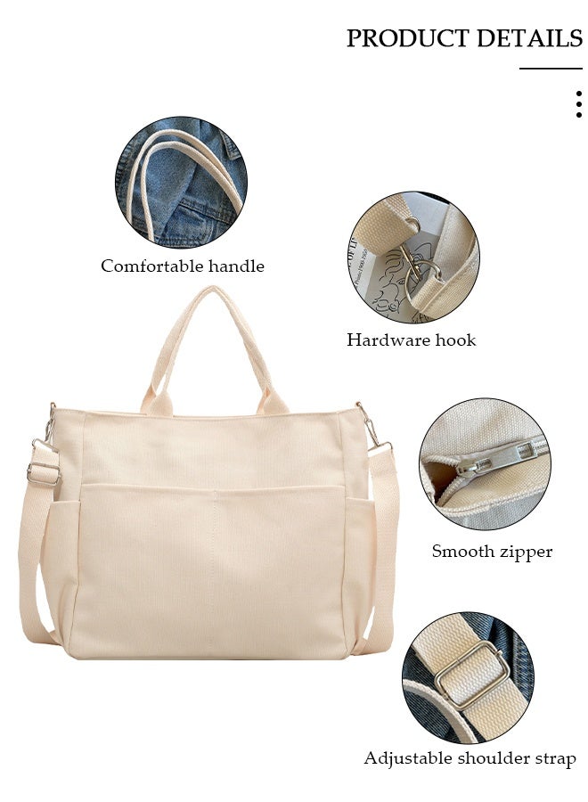 DUNISO Women's Shoulder Tote Bag Canvas Handbag For Women Large Capacity Crossbody Bag Fashionable Travel Messenger Shoulder Bag For Ladies Girls College Students - Image 2