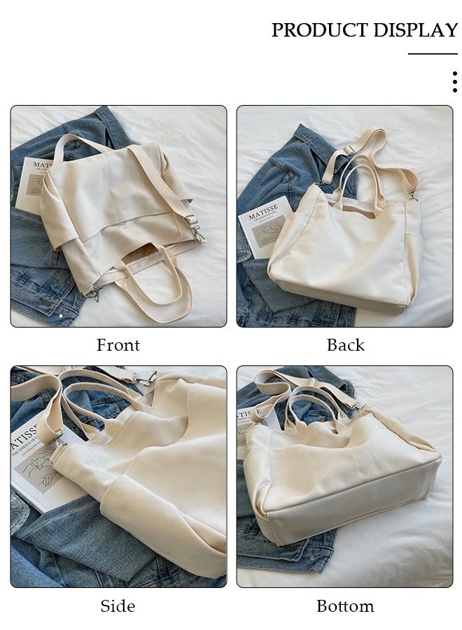 DUNISO Women's Shoulder Tote Bag Canvas Handbag For Women Large Capacity Crossbody Bag Fashionable Travel Messenger Shoulder Bag For Ladies Girls College Students - Image 5