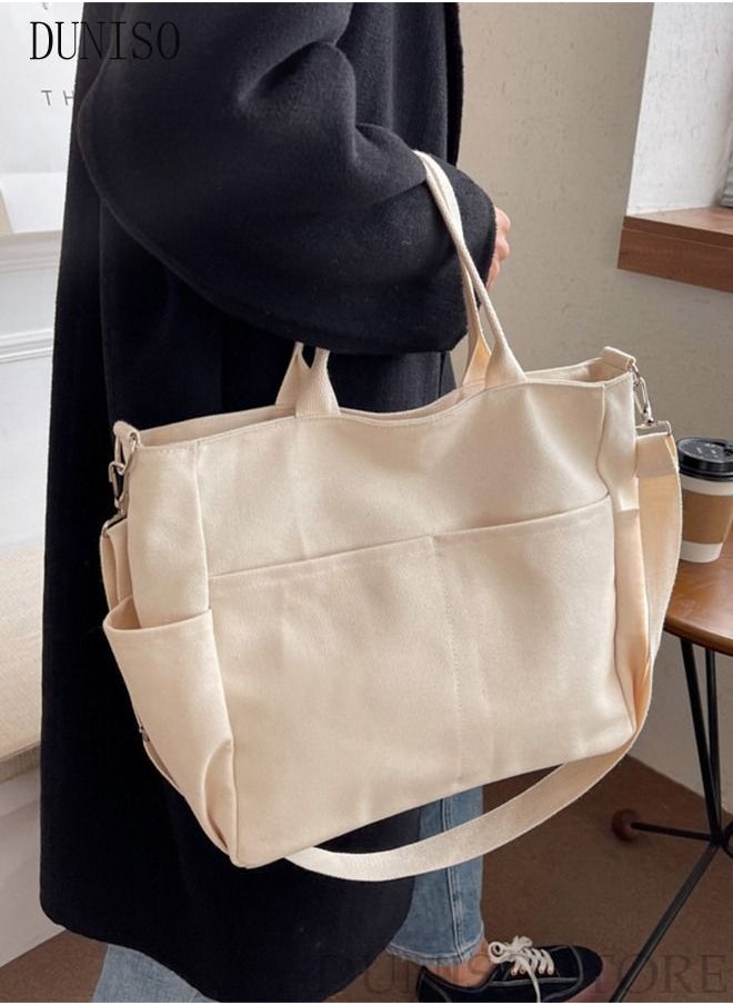 DUNISO - Women's Shoulder Tote Bag Canvas Handbag For Women Large Capacity Crossbody Bag Fashionable Travel Messenger Shoulder Bag For Ladies Girls College Students - Image 1
