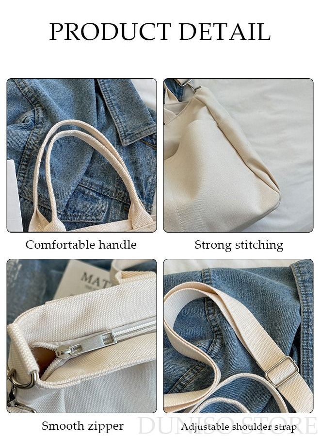DUNISO - Women's Shoulder Tote Bag Canvas Handbag For Women Large Capacity Crossbody Bag Fashionable Travel Messenger Shoulder Bag For Ladies Girls College Students - Image 1