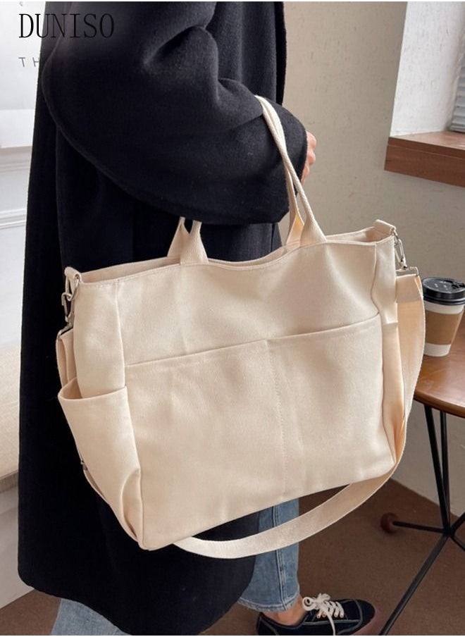 DUNISO - Women's Shoulder Tote Bag Canvas Handbag For Women Large Capacity Crossbody Bag Fashionable Travel Messenger Shoulder Bag For Ladies Girls College Students - Image 1