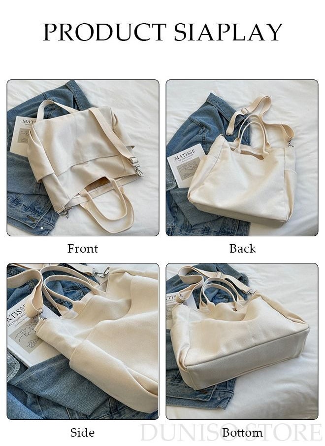 DUNISO - Women's Shoulder Tote Bag Canvas Handbag For Women Large Capacity Crossbody Bag Fashionable Travel Messenger Shoulder Bag For Ladies Girls College Students - Image 1