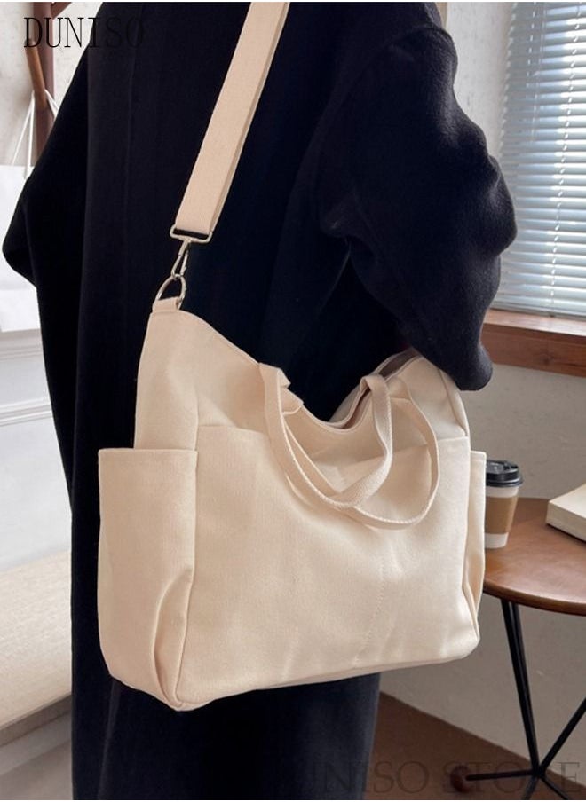 DUNISO - Women's Shoulder Tote Bag Canvas Handbag For Women Large Capacity Crossbody Bag Fashionable Travel Messenger Shoulder Bag For Ladies Girls College Students - Image 1