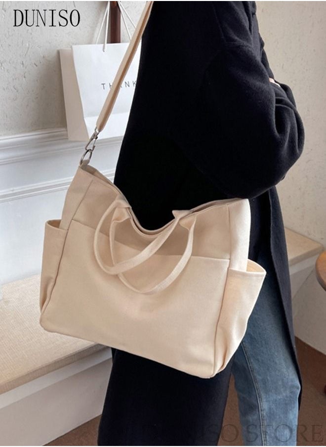 DUNISO - Women's Shoulder Tote Bag Canvas Handbag For Women Large Capacity Crossbody Bag Fashionable Travel Messenger Shoulder Bag For Ladies Girls College Students - Image 1