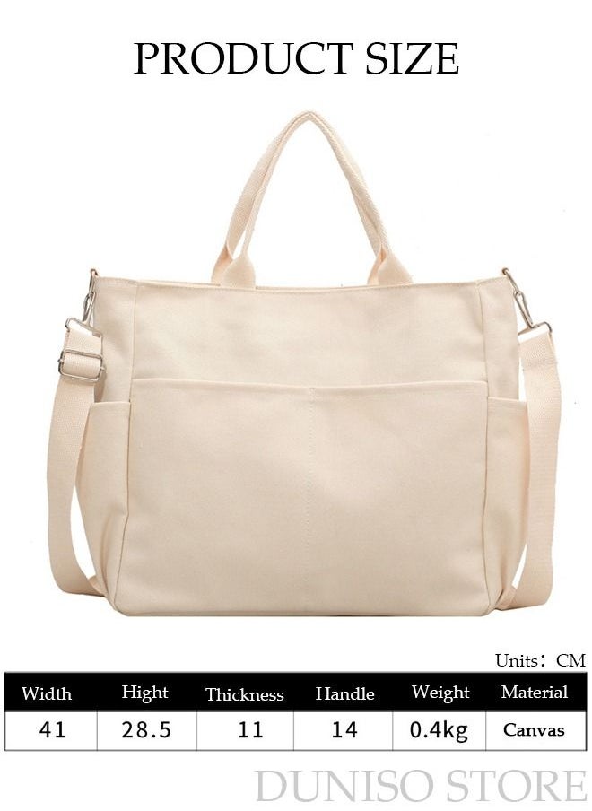 DUNISO - Women's Shoulder Tote Bag Canvas Handbag For Women Large Capacity Crossbody Bag Fashionable Travel Messenger Shoulder Bag For Ladies Girls College Students - Image 1
