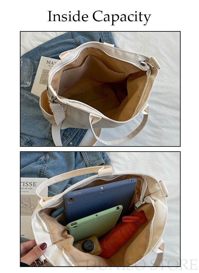 DUNISO - Women's Shoulder Tote Bag Canvas Handbag For Women Large Capacity Crossbody Bag Fashionable Travel Messenger Shoulder Bag For Ladies Girls College Students - Image 1