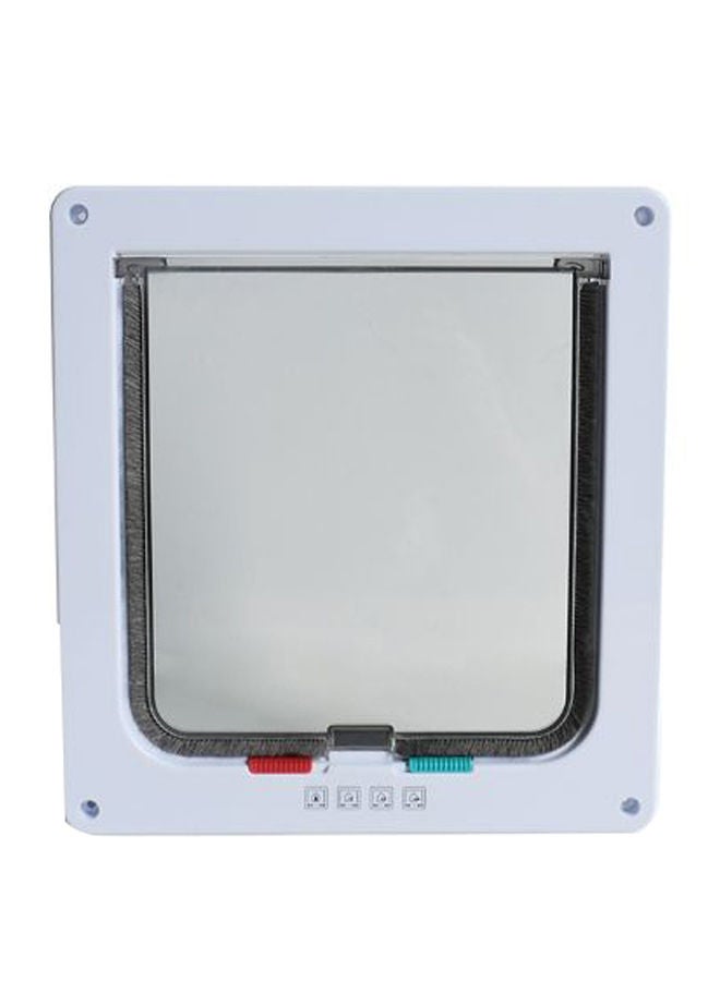4-Way Locking Pet Flap Door White/Grey L