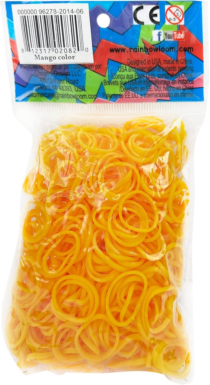 راينبو لووم أشرطة مطاطية بلون مانجو من Rainbow Loom مع 24 مشبك من نوع C (عدد 600) - Image 1