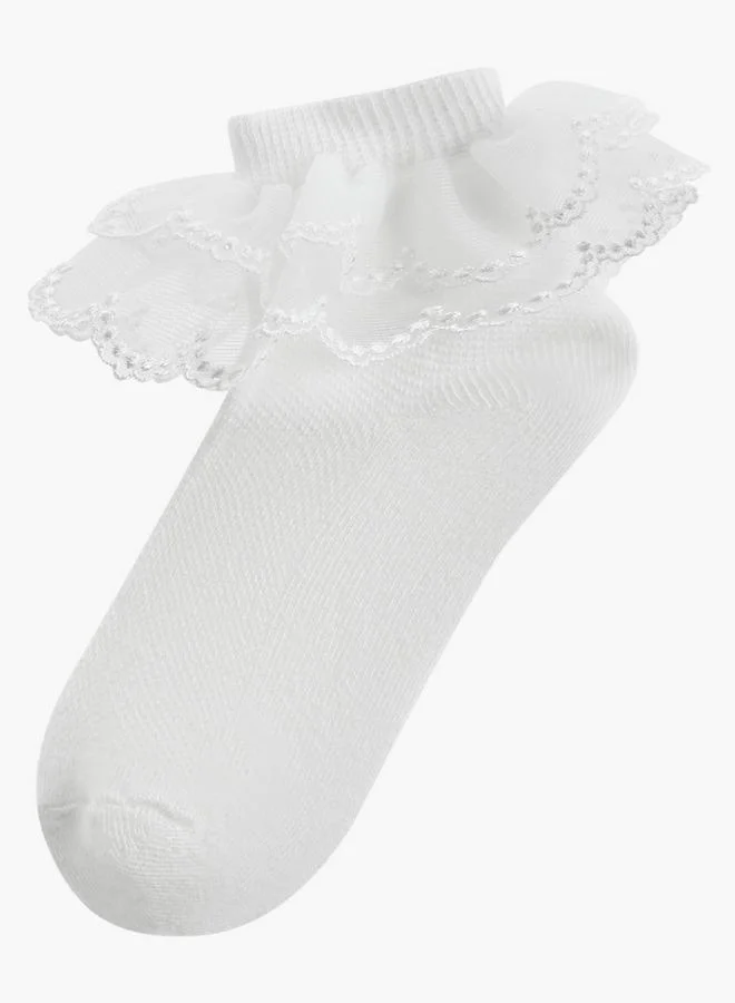 Flora Bella By Shoexpress Pack of 3 Flora Bella Girls Socks with Frill Ramadan Collection