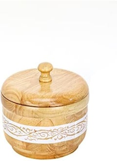 Wooden Bowl With Lid In Light Brown Color With White Texture Hot Pot Food Dish Bowls Serving Dishes Storage Containers, Casserole Box Chapatti Hotpot Dining Kitchen Tableware (S - 18 Cm) - pzsku/Z414B788FEE92BAA94E31Z/45/_/1716203596/1853b1c2-9cf5-405d-8338-76c166282910