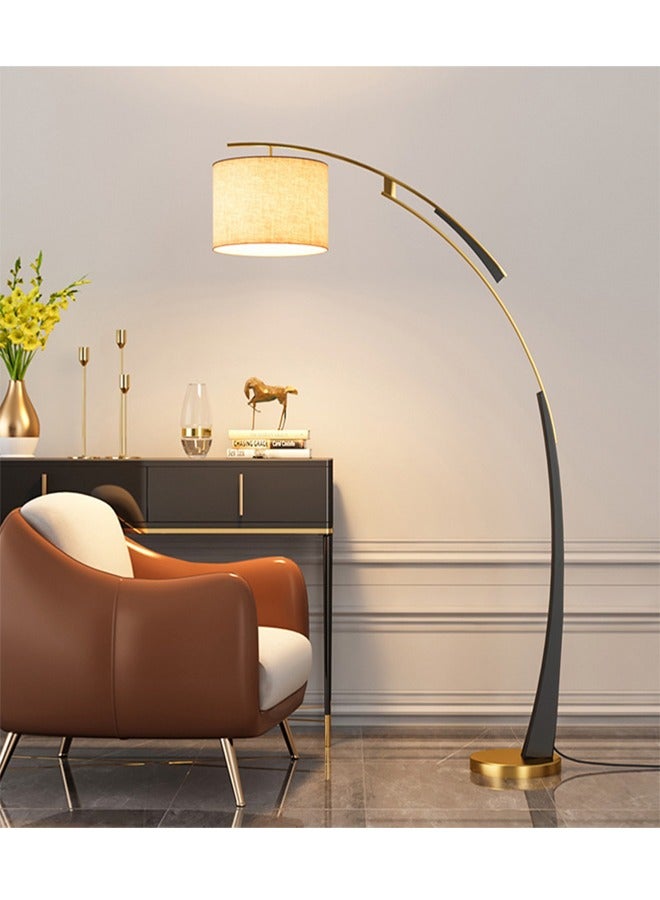 ATM Modern Arc Floor Lamp with Adjustable Fabric Shade - Image 1