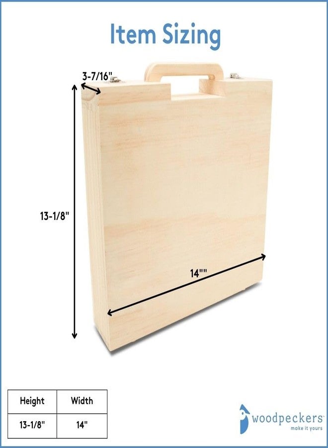 Woodpeckers حقيبة حرفة الخشب من وودبيكرز 13-1/8 × 14 بوصة، عبوة من 1 صناديق خشبية غير مكتملة للحرف، صناديق ذكريات السفر للاحتفاظ بالذكريات - Image 4
