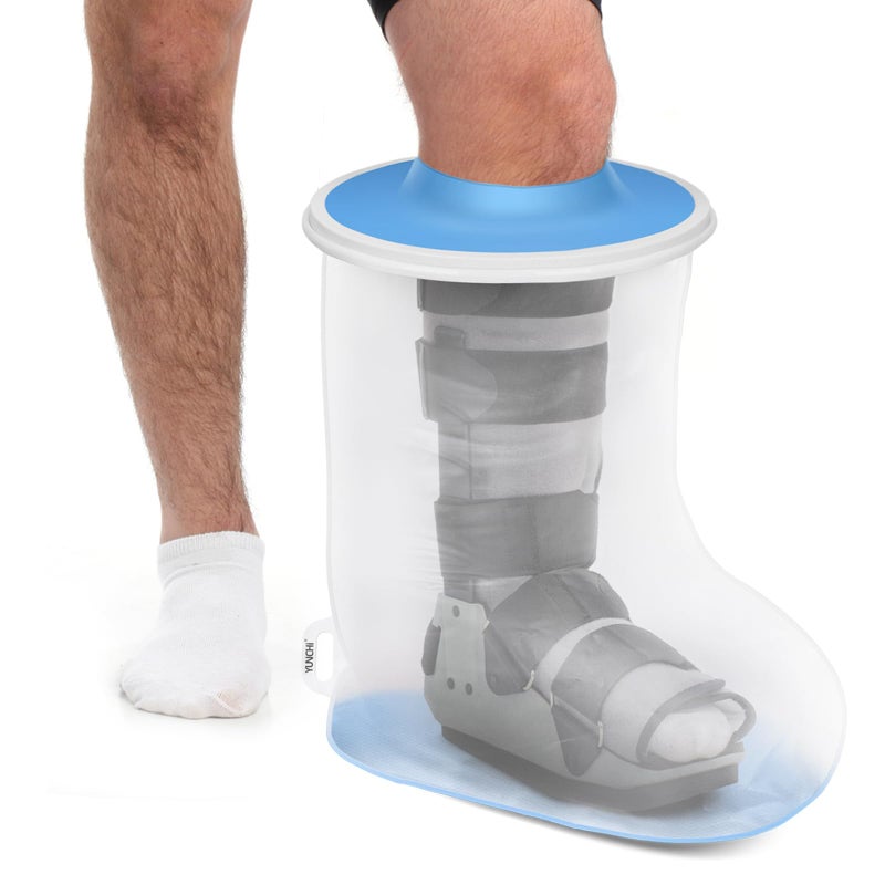 YUNCHI Waterproof Extra Wide Leg Cast Cover for Shower Adult After Surgery with NonSlip Bottom Extra Large Watertight Foot Cast Protector for Plus Size Adults Large Casts Surgery Shower Boots