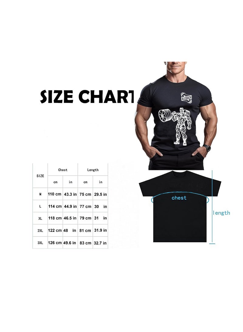 ALCOACH Men's Oversize T-shirt - ALCOACH - NEVER GIVE UP  Printed for exercise, gym and bodybuilding  - Image 4