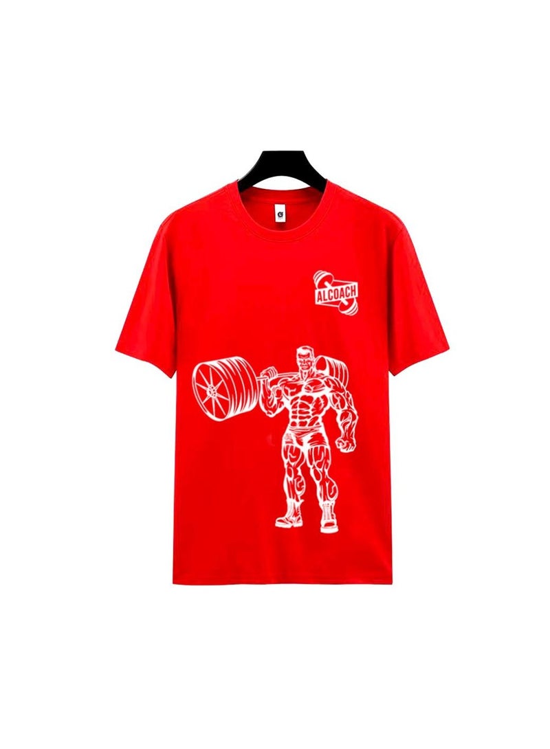 ALCOACH Men's Oversize T-shirt - ALCOACH - NEVER GIVE UP  Printed for exercise, gym and bodybuilding  - Image 3