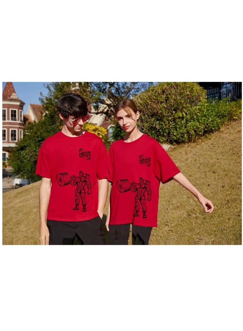 ALCOACH Men's Oversize T-shirt - ALCOACH - NEVER GIVE UP  Printed for exercise, gym and bodybuilding  - Image 2