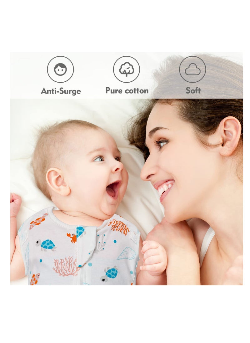 Bebiland - Baby Swaddle Sleep Sack, Cuff Removable Arms Up Design, Transitions to Arms-Free Wearable Blankets with 2-Way Zipper (M,Underwater World) - Image 1