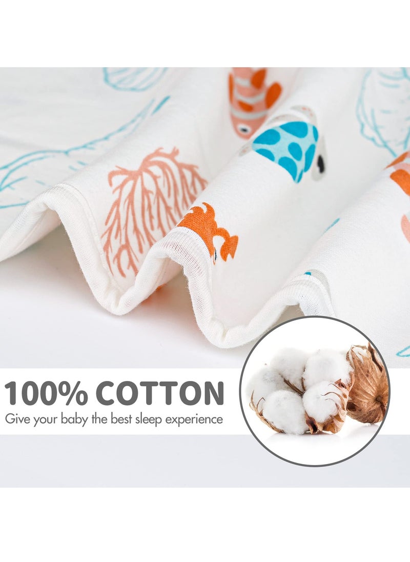 Bebiland - Baby Swaddle Sleep Sack, Cuff Removable Arms Up Design, Transitions to Arms-Free Wearable Blankets with 2-Way Zipper (M,Underwater World) - Image 1