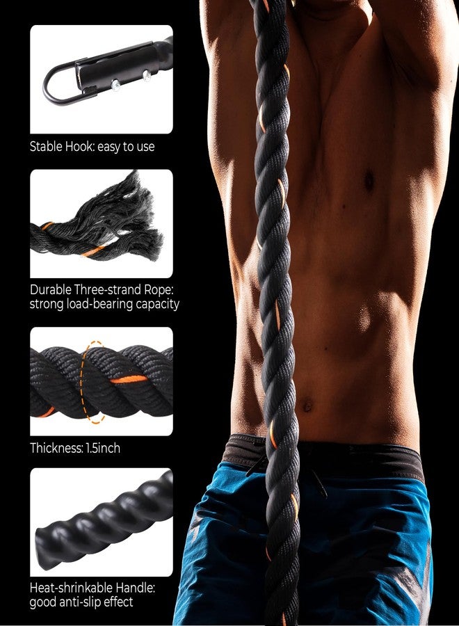 Glitenniy Climbing Rope Black 13.2ft Gym Climbing Rope for Fitness and Strength Training, Rock Climbing and Home Workouts Adult Climbing Rope Kids Outdoor Climbing Rope or Home Indoor Climbing Rope - Image 3