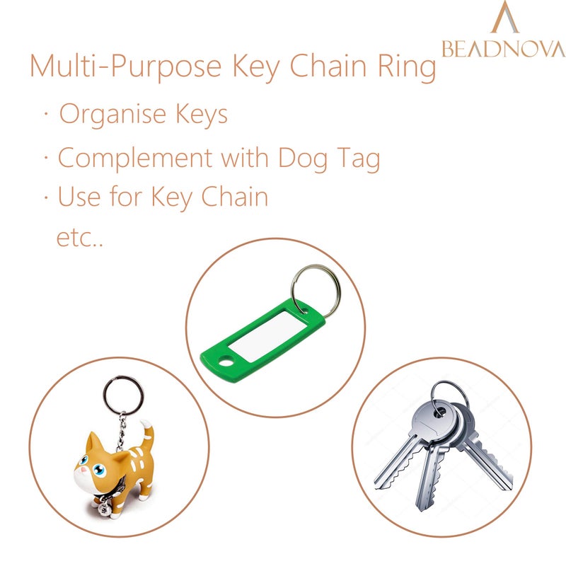 Beadnova Key Chain Ring Metal Split Ring for Dog Tag and Keys Organization (Assorted, 36pcs) - Image 3