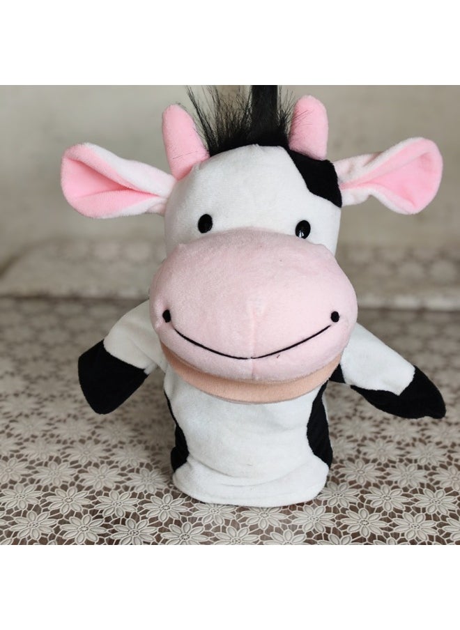 Generic - Plush Hand Doll Abdominal Language Animal Gloves Mouth Moveable Parent-Child Interactive Toy Doll With Legs And Legless-Color:big-eyed Dog-Height:27CM - Image 1