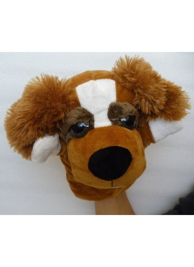 Generic - Plush Hand Doll Abdominal Language Animal Gloves Mouth Moveable Parent-Child Interactive Toy Doll With Legs And Legless-Color:big-eyed Dog-Height:27CM - Image 1