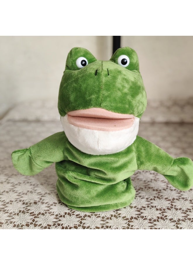 Generic - Plush Hand Doll Abdominal Language Animal Gloves Mouth Moveable Parent-Child Interactive Toy Doll With Legs And Legless-Color:big-eyed Dog-Height:27CM - Image 1