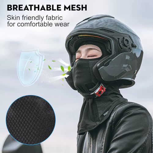 BendJoy Nylon Balaclava for Men Bike, Full Face Mask for Sun Protection, Breathable Helmet Mask for Riding, Cycling, Skiing Ultimate Riding Gears for Bikers Black, Large - Image 3