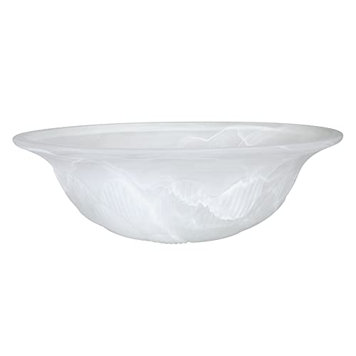 Aspen Creative 23151-11A Replacement Alabaster Glass Shade for Medium Base Socket Torchiere Lamp, Swag Lamp, Pendant, 1 Light Wall Sconce & Island Fixture, 11-3/4" Diameter x 3-7/8" High, 1 Pack - Image 1