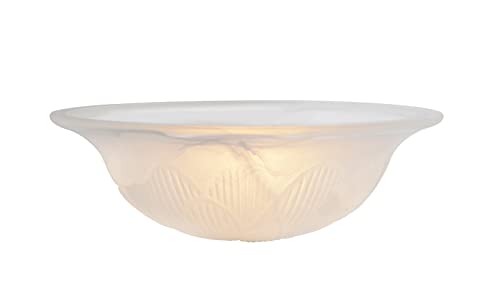 Aspen Creative 23151-11A Replacement Alabaster Glass Shade for Medium Base Socket Torchiere Lamp, Swag Lamp, Pendant, 1 Light Wall Sconce & Island Fixture, 11-3/4" Diameter x 3-7/8" High, 1 Pack - Image 3