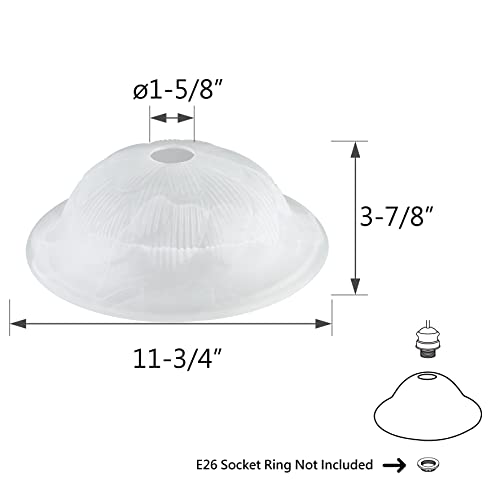 Aspen Creative 23151-11A Replacement Alabaster Glass Shade for Medium Base Socket Torchiere Lamp, Swag Lamp, Pendant, 1 Light Wall Sconce & Island Fixture, 11-3/4" Diameter x 3-7/8" High, 1 Pack - Image 4