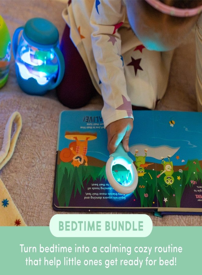 Glo Pals Bedtime Bundle Blue - Mini Sensory Jar with ABC/123 Fun Fillers & Light Up Library 3 Pack - Interactive Reading Books for Kids with 1 Magic Magnifier - Sensory Toys for Kids - Image 3