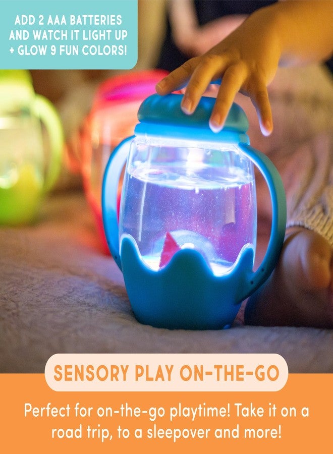 Glo Pals Bedtime Bundle Blue - Mini Sensory Jar with ABC/123 Fun Fillers & Light Up Library 3 Pack - Interactive Reading Books for Kids with 1 Magic Magnifier - Sensory Toys for Kids - Image 4