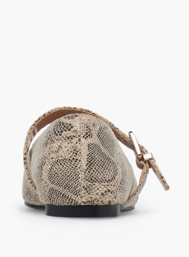 Celeste Women's Animal Print Ballerina Shoes with Buckle Closure - Image 4