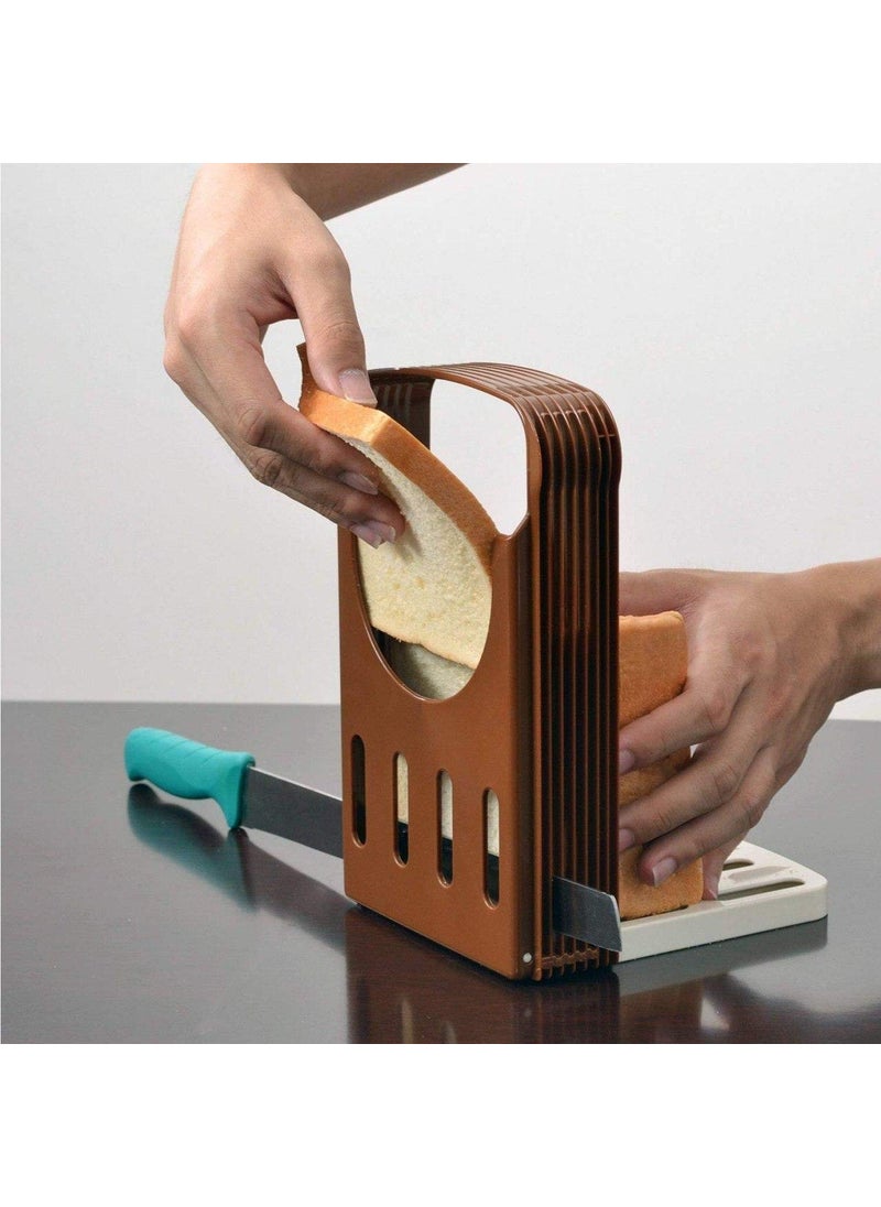Gopinath Autolink Gopinath Autolink Foldable and Adjustable Bread Slicer Toast Loaf Sandwich Cutter Cutting Slicing Mold Baking Tools Kitchen Gadgets  - Image 1