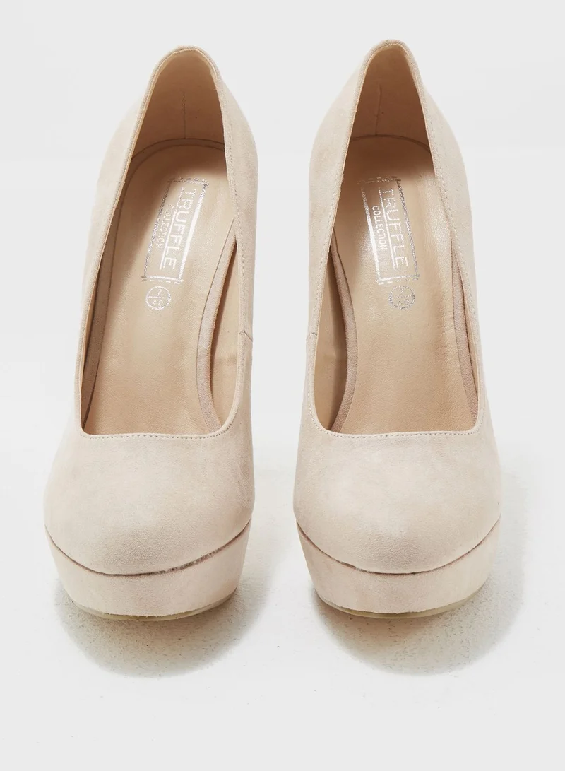 Truffle High Heel Platform Pumps