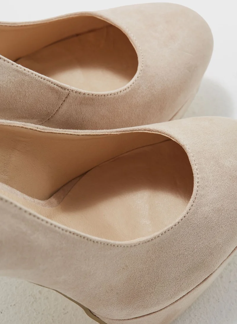 Truffle High Heel Platform Pumps