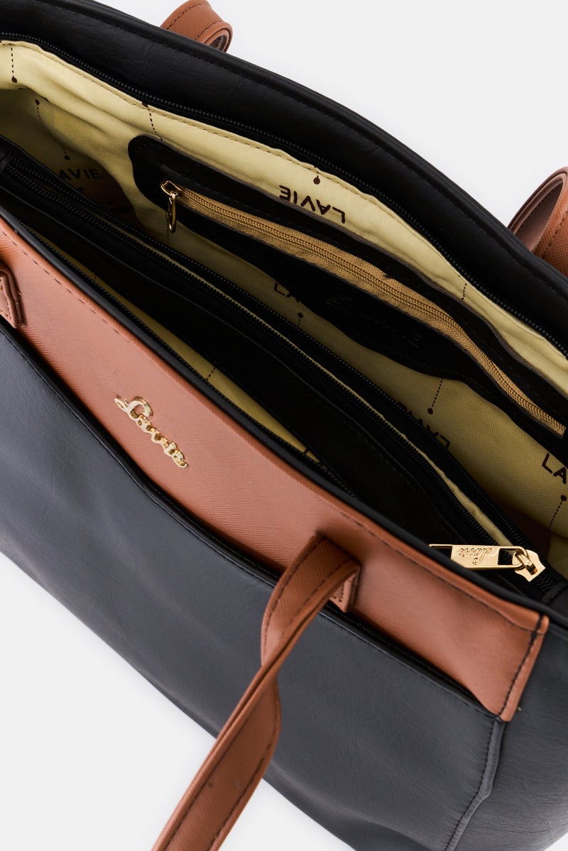 Lavie حقيبة توت بشعار العلامة التجارية للنساء، سوداء - Image 3