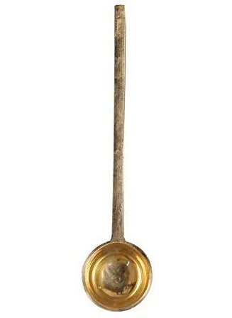Shiv SHIVHOMEWORLD Brass Ladle Cooking and Serving Spoon Heavy Guage Brass Ladle  - Image 4
