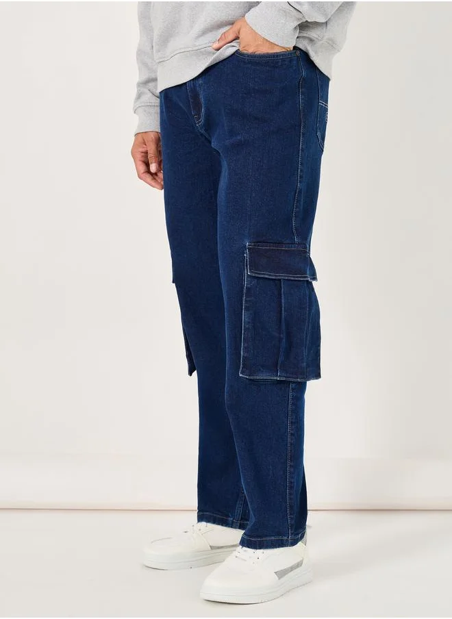 ستايلي Mid-Rise Carpenter Fit Cargo Jeans