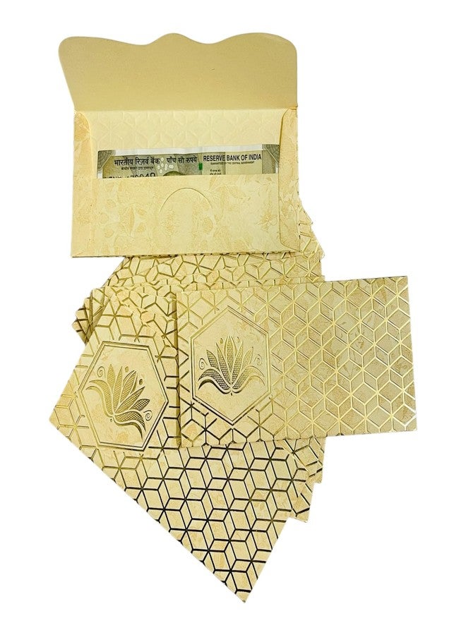 Moira Designer Money Envelopes, Pack of 10, for Shagun Cash gifting for Wedding, Birthday, Eid, Diwali, Engagement (Beige) - Image 1