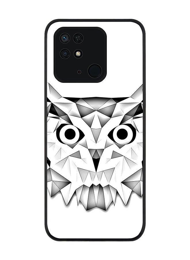 Stylizedd Rugged Black edge case for Redmi 10C 4G  Slim fit Soft Case Flexible Rubber Edges Anti Drop TPU Gel Thin Cover - Poly Owl - Image 1
