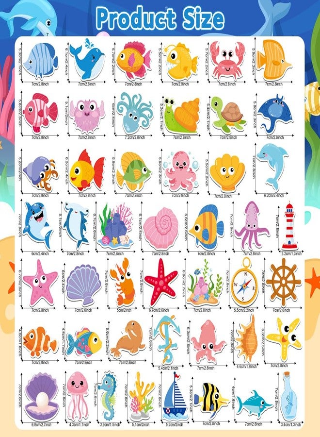 PATPAT® 48Pcs Cartoon Ocean Animal-Themed Fridge Magnets Refrigerator Stylish, Cute Sea Creature Decorative Magnets for Refrigerator, Whiteboard & Classroom Décor, Fun DIY Educational Gift Choice - Image 2
